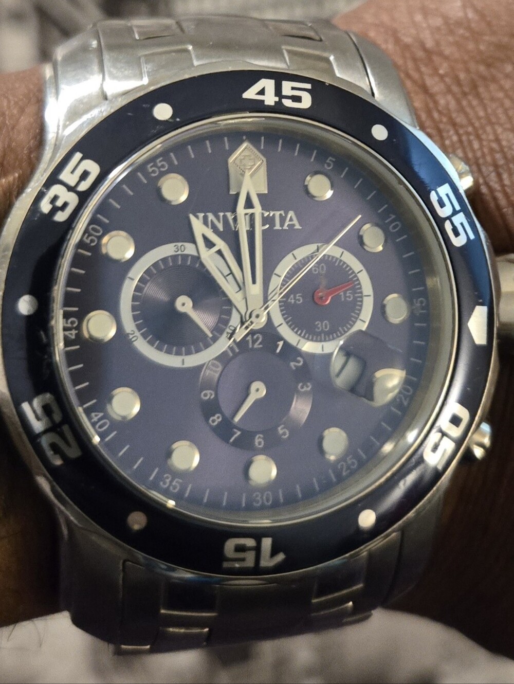 Invicta Men's Blue Stainless Steel Jacket-Style Watch